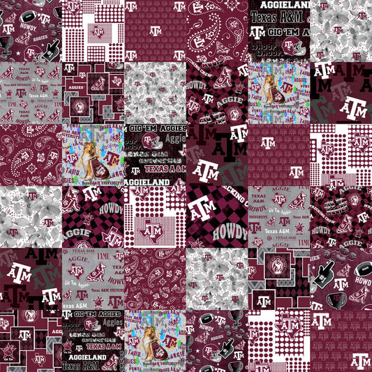 Texas A&M Collegiate Cheater Quilt Allover