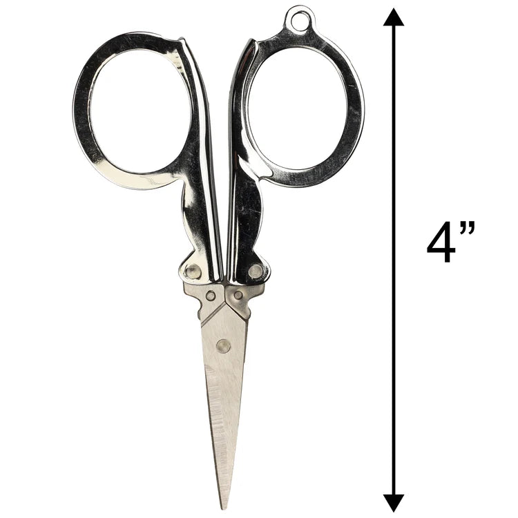 Threads of Grace Folding Scissors Keychain w/ Leather Pouch