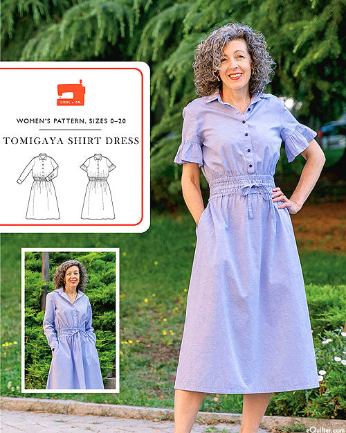 Tomigaya Shirt Dress Pattern by Liesel and Co