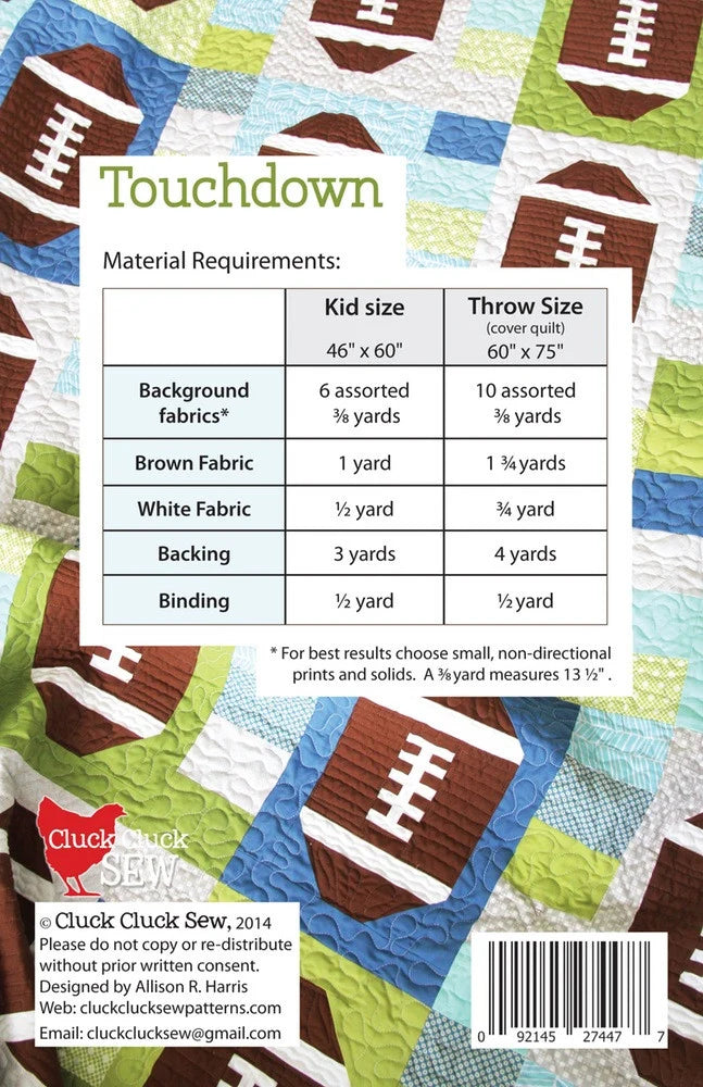Touchdown Quilt Pattern
