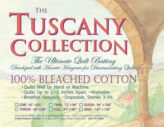 Twin (72"x96") - 100% Bleached Cotton Batting