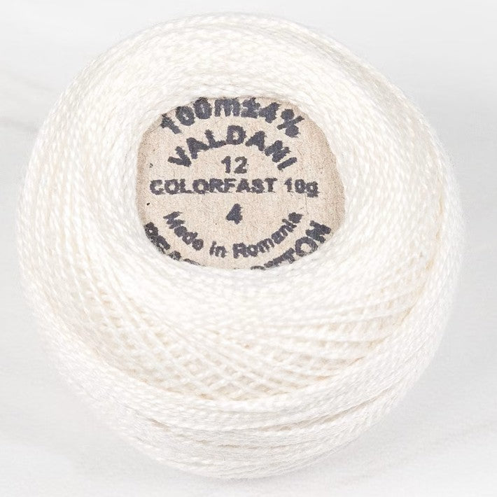 Valdani Pearl Cotton Ball 4 Ivory - Size 12