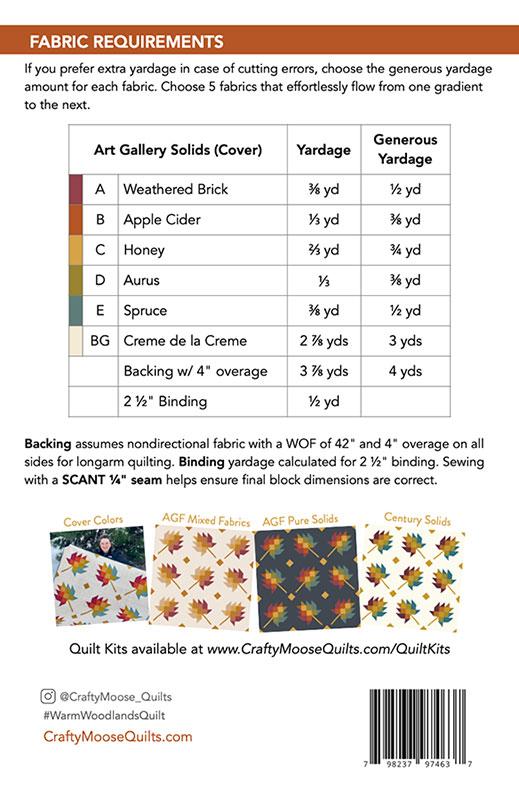 Warm Woodlands Quilt Pattern
