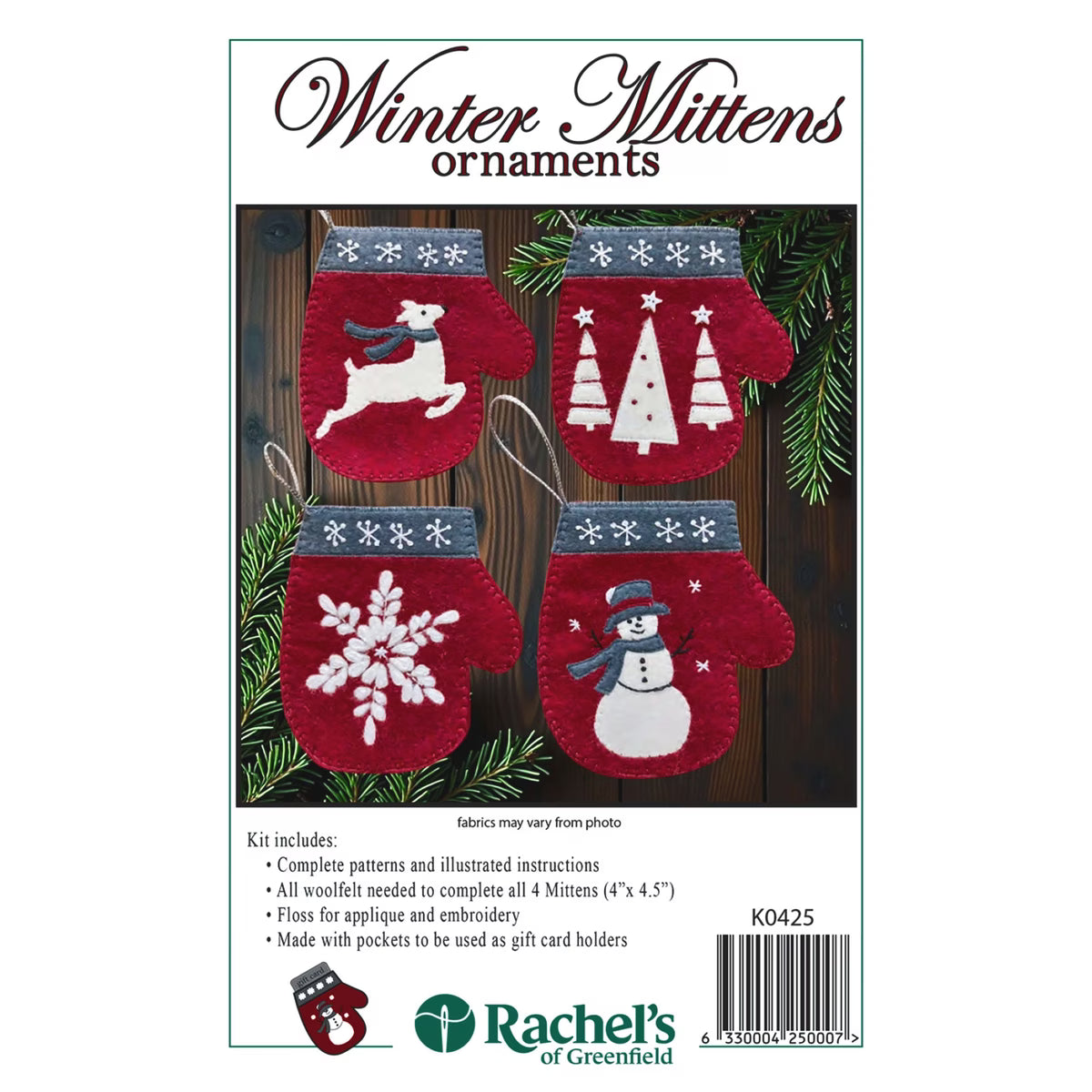 Winter Mittens Ornaments Pattern
