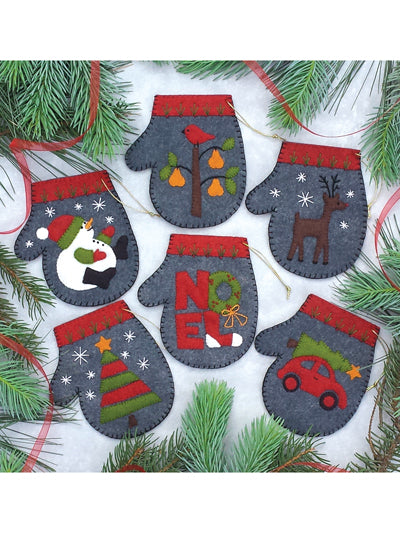 Charcoal Mittens- Kit to Make 6 Ornaments