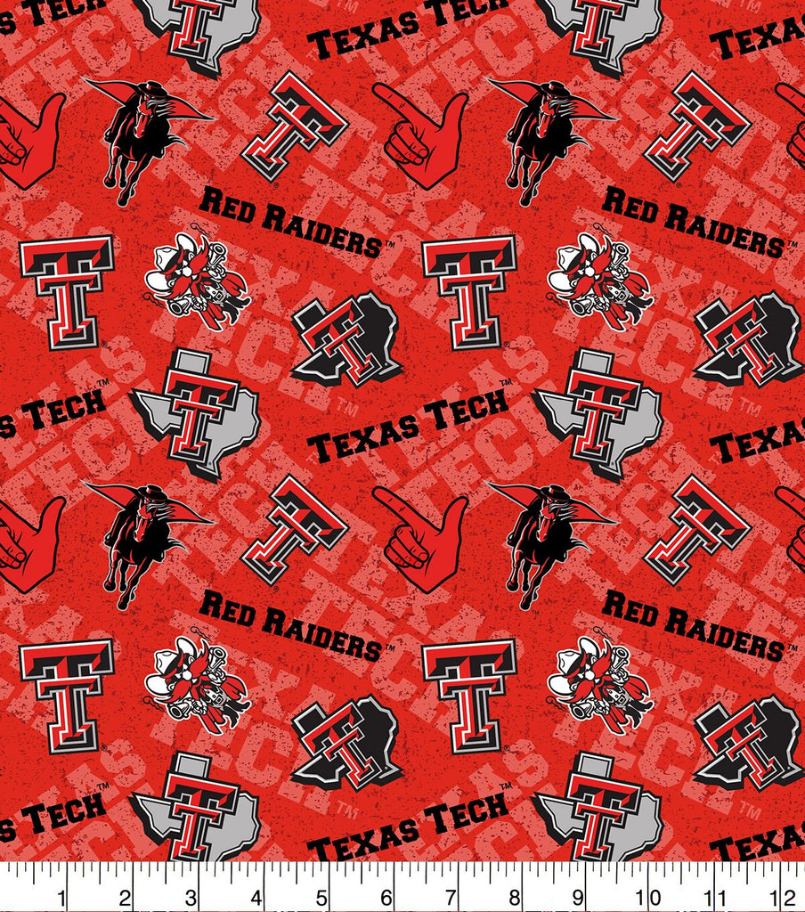 Texas Tech University Red Raiders Cotton Fabric Tone on Tone 16841363