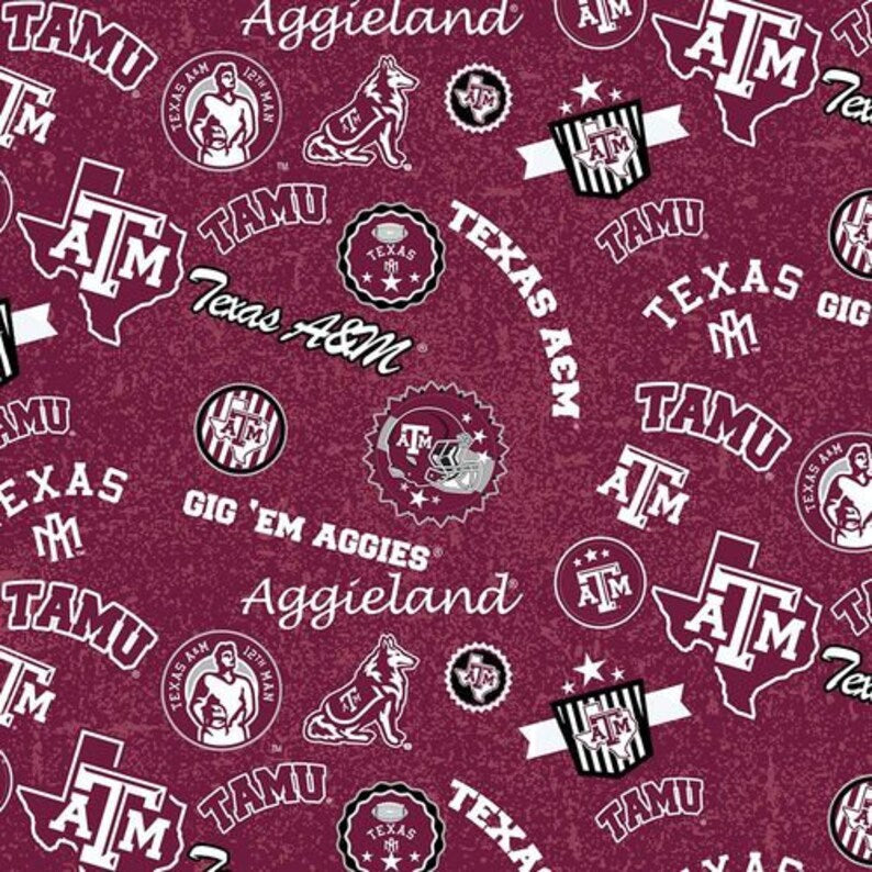 Texas A&M Cotton Fabric by Sykel-Texas A and M Aggies Home State 17302092